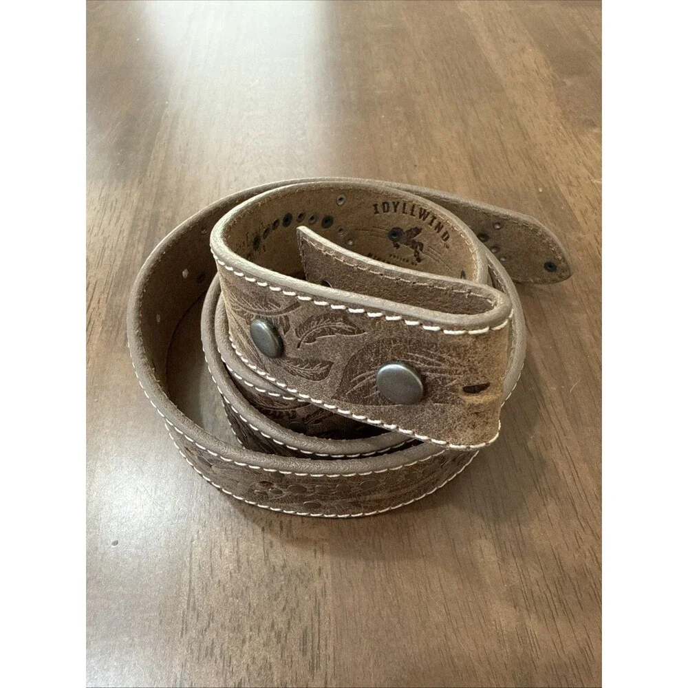 Western Embossed Leather Studded Belt Cowgirl Rodeo Boho XL Miranda Lambert
